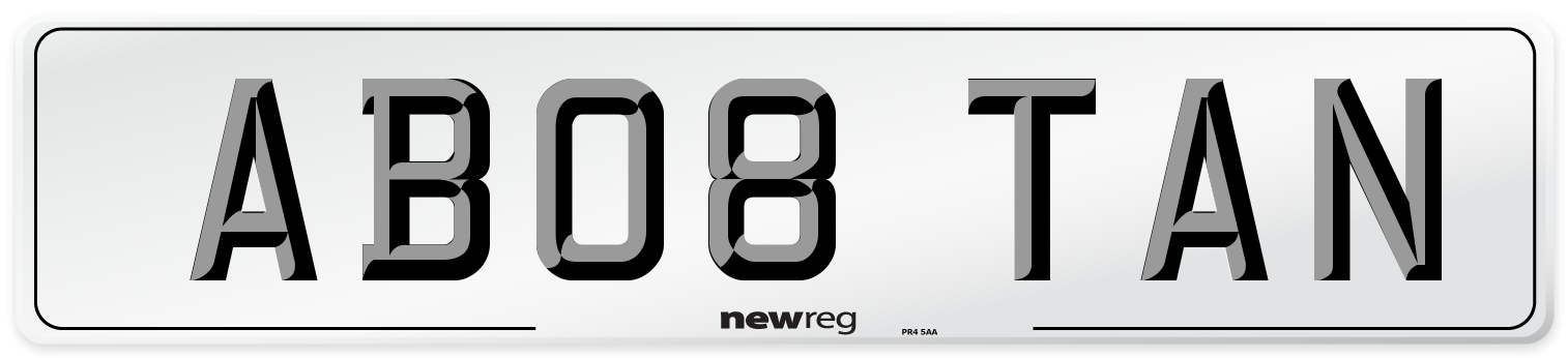 AB08 TAN Number Plate from New Reg